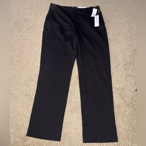 Liz Claiborne Straight Leg Mid Rise Stretch Waist Trousers Black XL Tall